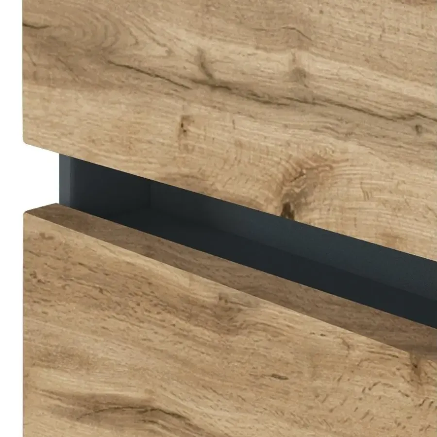 Held Badkamercombinatie Luna 2-delig 120cm - grafiet/eik