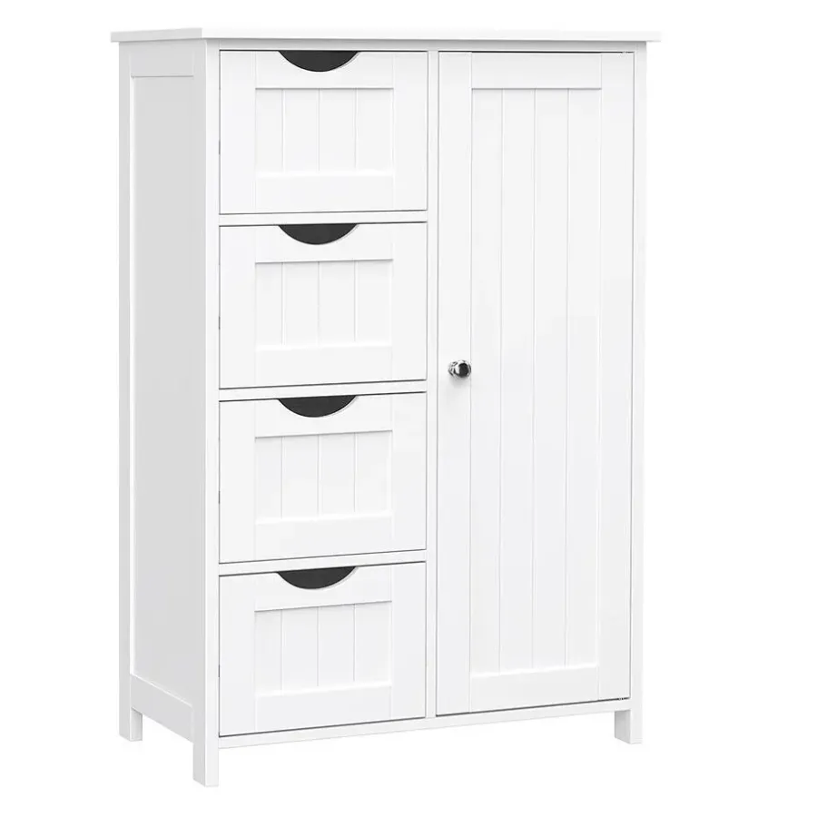 Hoge Kasten-Bobbel Home Badkamerkast - 4 Lades - MDF - Wit