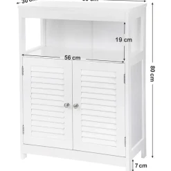 Hoge Kasten-Songmics Badkamerkast Maggy 60cm - wit