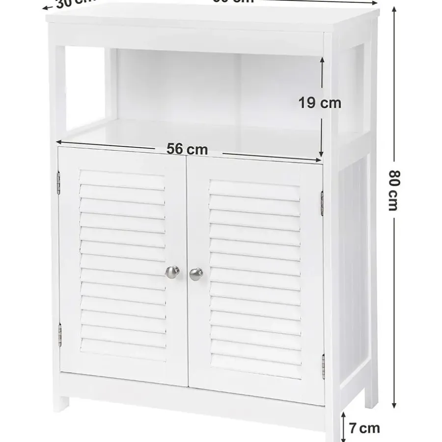 Hoge Kasten-Songmics Badkamerkast Maggy 60cm - wit