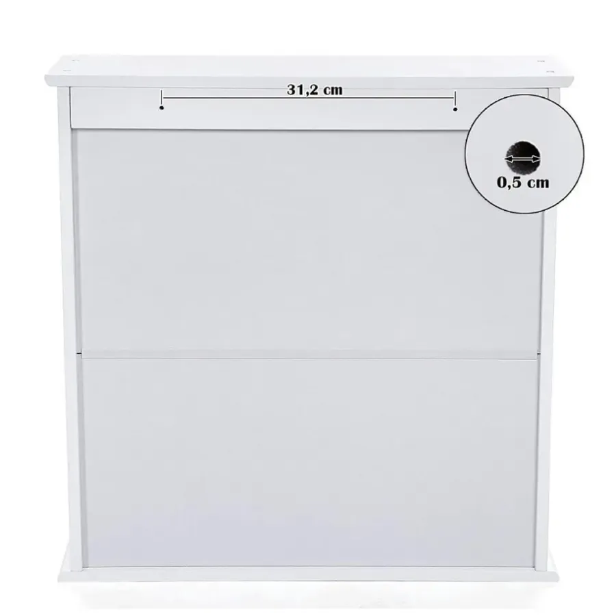 Spiegelkasten-ACAZA Badkamerkast met twee spiegels - 56x13x58 cm - wit