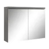 Spiegelkasten-Badplaats Badkamerkast Paso 80 x 20 x 60 cm - Grijs Eiken - Spiegelkast Badkamer