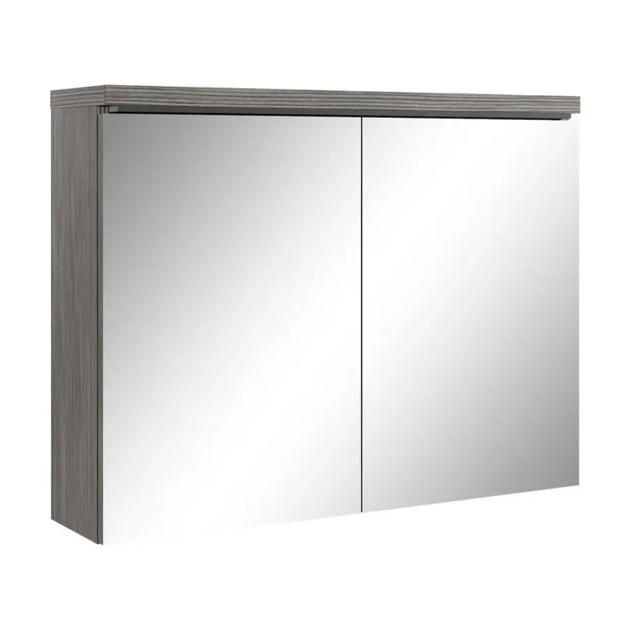 Spiegelkasten-Badplaats Badkamerkast Paso 80 x 20 x 60 cm - Grijs Eiken - Spiegelkast Badkamer