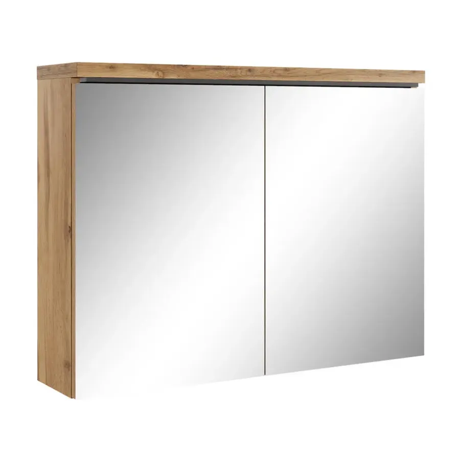 Spiegelkasten-Badplaats Badkamerkast Paso 80 x 20 x 60 cm - Eiken - Spiegelkast Badkamer