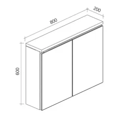 Badplaats Badkamerkast Paso 80 x 20 x 60 cm - Bruin Eiken - Spiegelkast Badkamer
