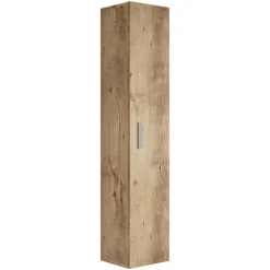Hoge Kasten-Badplaats Badkamerkast Pluto 30 x 30 x 150 cm - Kastanje Eiken -Hangende
