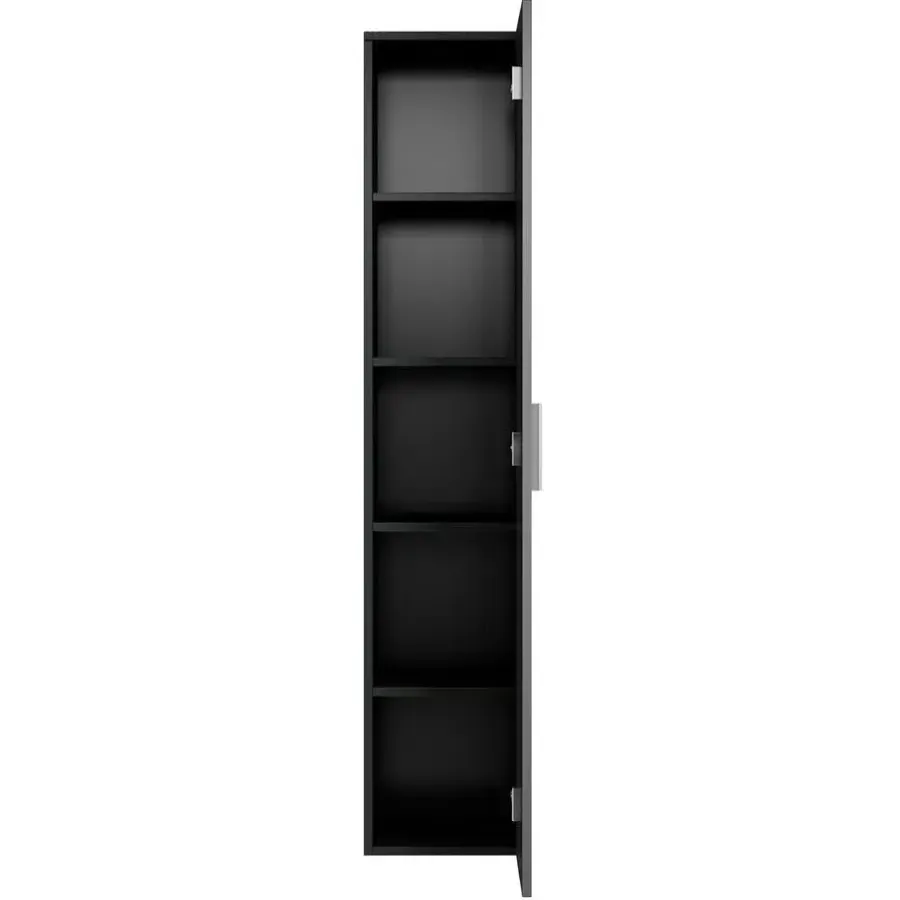 Badplaats Badkamerkast Pluto 30 x 30 x 150 cm - Zwart - Hangende Badkamerkasten