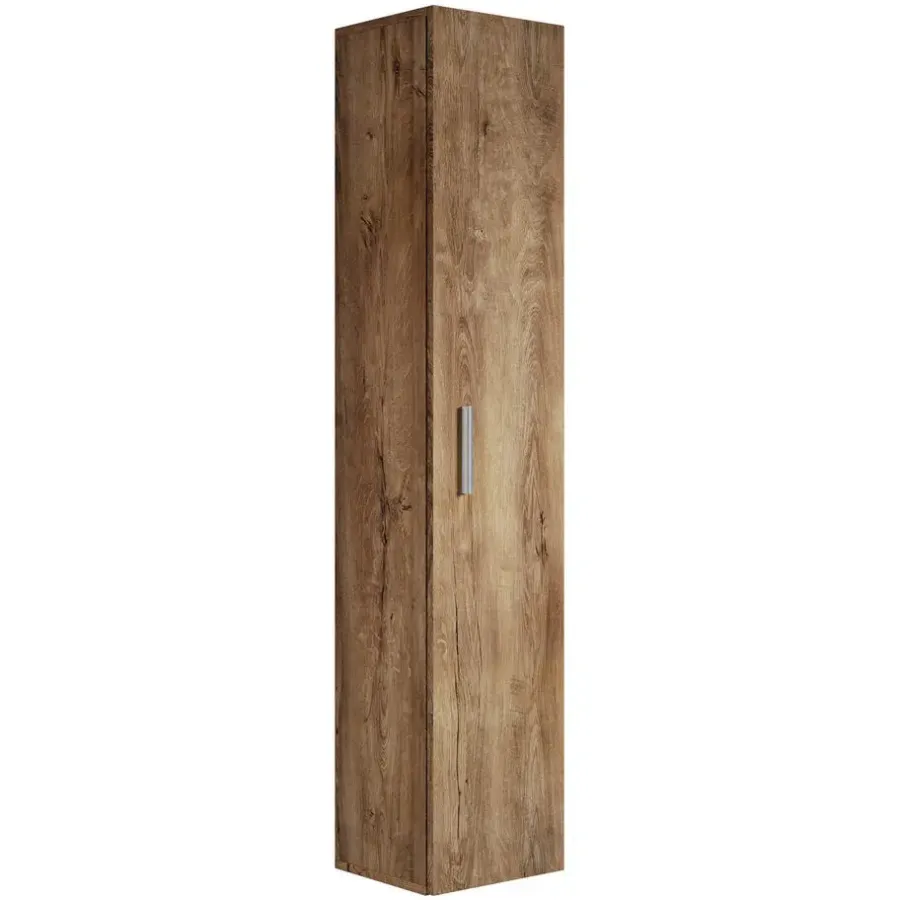 Badplaats Badkamerkast Pluto 30 x 30 x 150 cm - Bruin eiken - Hangende