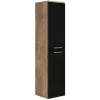 Badplaats Badkamerkast Saturnus 35 x 35 x 130 cm - Kastanje Eiken met Zwart -