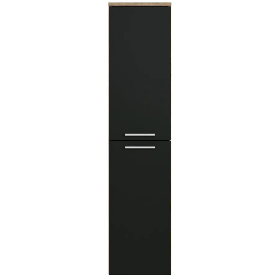 Badplaats Badkamerkast Saturnus 35 x 35 x 130 cm - Kastanje Eiken met Zwart -