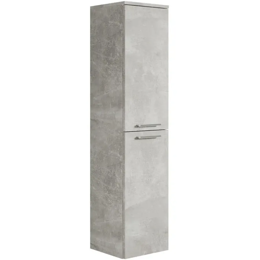 Hoge Kasten-Badplaats Badkamerkast Saturnus 35 x 35 x 130 cm - Beton Grijs - Hangende