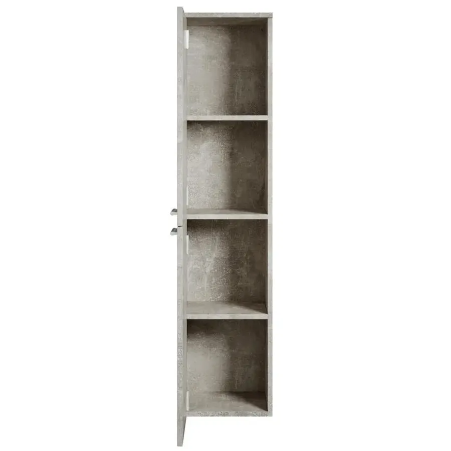 Hoge Kasten-Badplaats Badkamerkast Saturnus 35 x 35 x 130 cm - Beton Grijs - Hangende