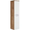 Hoge Kasten-Badplaats Badkamerkast Saturnus 35 x 35 x 130 cm - Eiken met Wit - Hangende