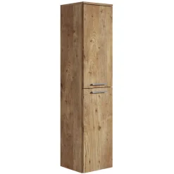 Hoge Kasten-Badplaats Badkamerkast Saturnus 35 x 35 x 130 cm - Kastanje Eiken - Hangende