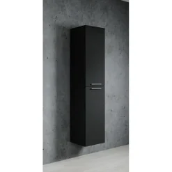 Hoge Kasten-Badplaats Badkamerkast Venus 30 x 30 x 160 cm - Zwart - Hangende Kolomkast met