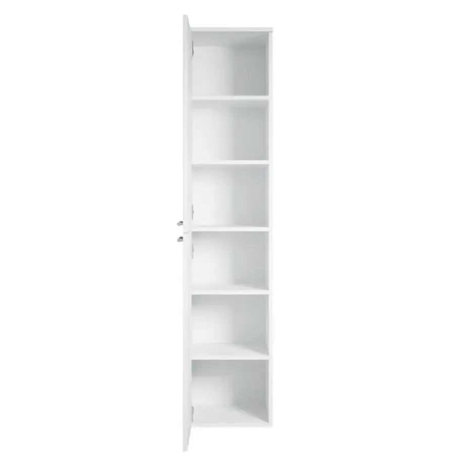 Hoge Kasten-Badplaats Badkamerkast Venus 30 x 30 x 160 cm - Wit - Hangende Kolomkast met