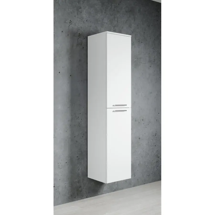 Hoge Kasten-Badplaats Badkamerkast Venus 30 x 30 x 160 cm - Wit - Hangende Kolomkast met
