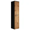 Badplaats Badkamerkast Venus 30 x 30 x 160 cm - Eiken met Zwart - Hangende