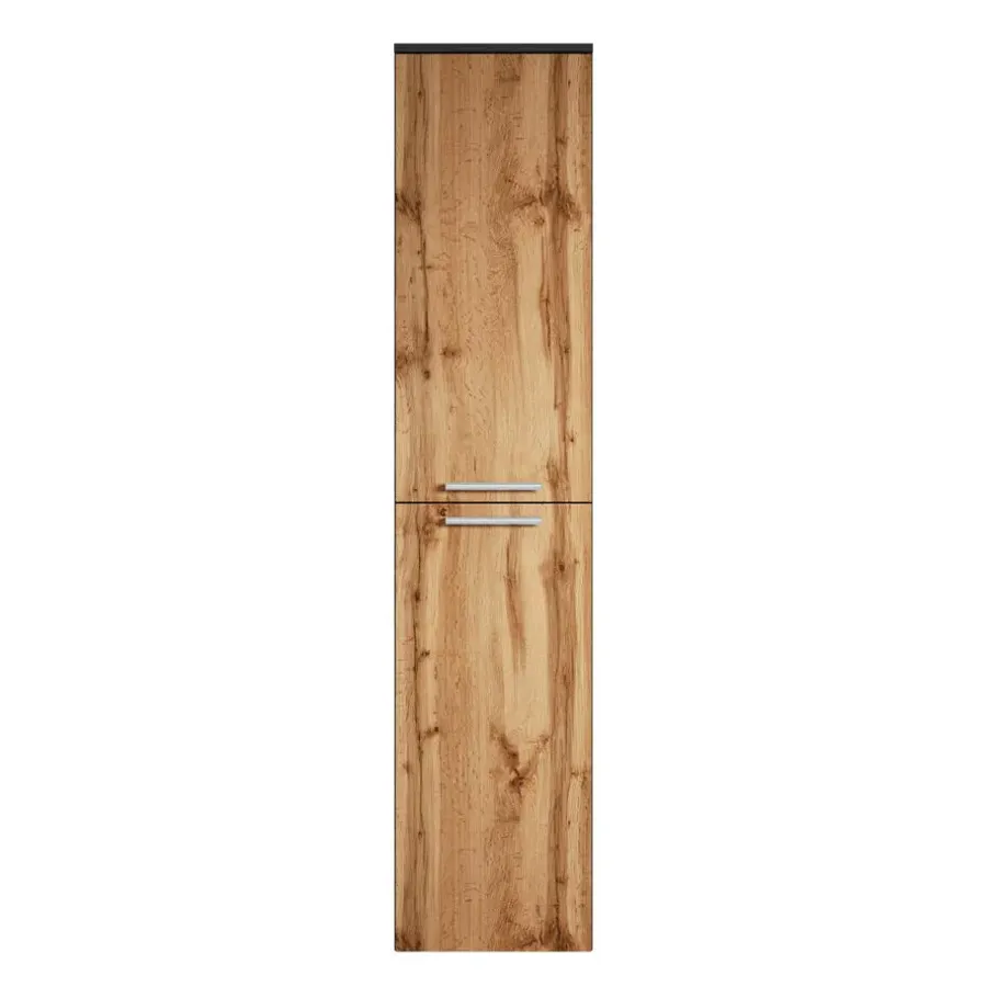 Badplaats Badkamerkast Venus 30 x 30 x 160 cm - Eiken met Zwart - Hangende