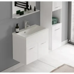 Badmeubelsets-Badplaats Badkamermeubel Set Montreal 60 x 35 cm - Wit Hoogglans - Badmeubel met