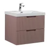 Badplaats Badkamermeubel Set Thermis 60cm - Roze - Badmeubel met Wastafel