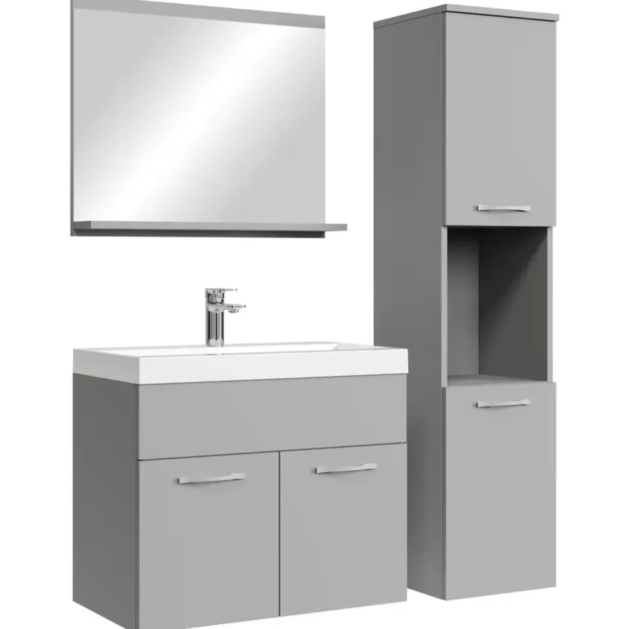 Badplaats Badkamermeubel Set Montreal 60 x 35 cm - Mat Grijs - Badmeubel met