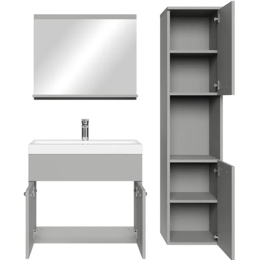 Badplaats Badkamermeubel Set Montreal 60 x 35 cm - Mat Grijs - Badmeubel met