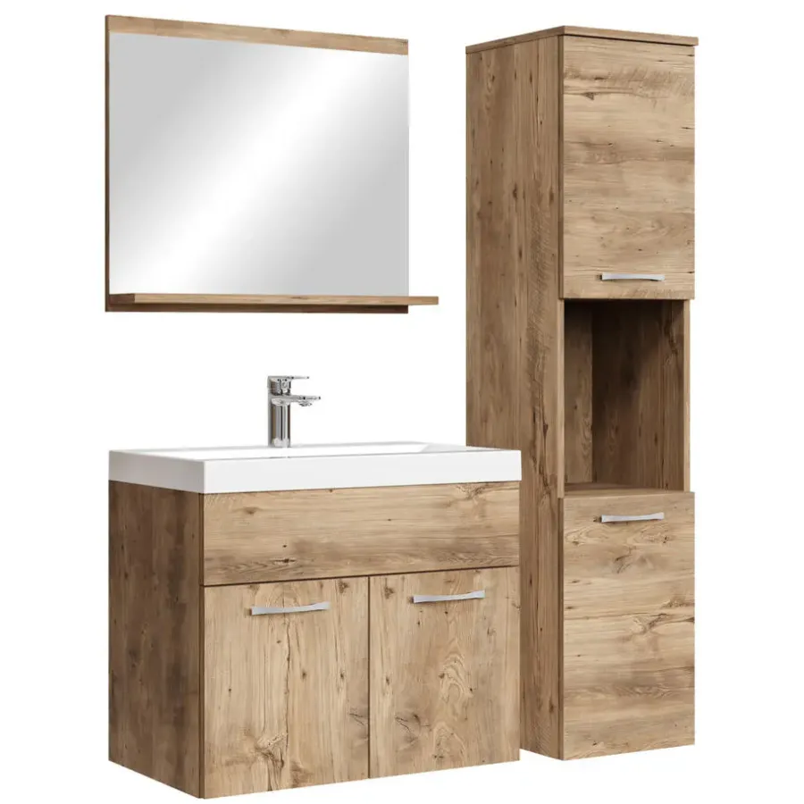 Badplaats Badkamermeubel Set Montreal 60 x 35 cm - Kastanje Eiken - Badmeubel