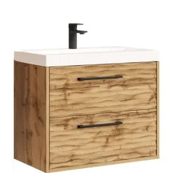 Badmeubelsets-Badplaats Badkamermeubel Set Etna 01 60 cm – Eiken – Hangend Wastafelmeubel met