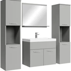 Badmeubelsets-Badplaats Badkamermeubel Set Montreal XL 60 x 35 cm - Mat Grijs - Badmeubel met
