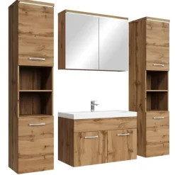 Badmeubelsets-Badplaats Badkamermeubel Set Paso XL 80 x 40 cm - Eiken - Badmeubel met
