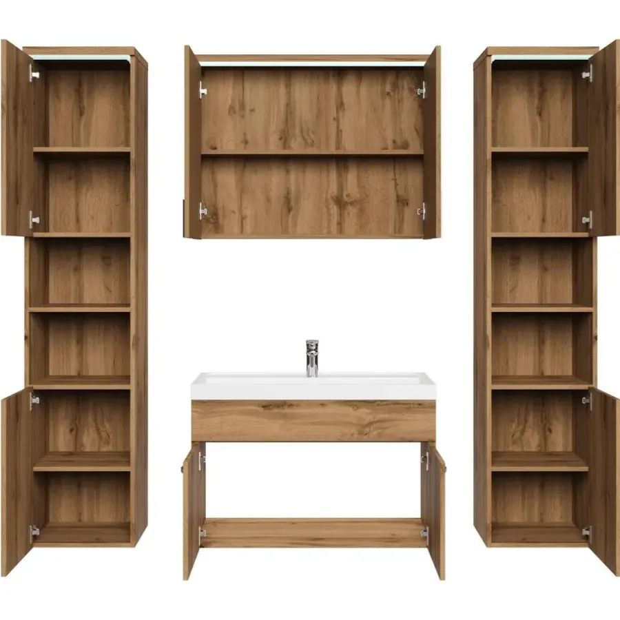 Badmeubelsets-Badplaats Badkamermeubel Set Paso XL 80 x 40 cm - Eiken - Badmeubel met