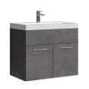 Wastafelkasten-Badplaats Badkamermeubel Montreal 60 x 35 cm – Donker Grijs – Wastafel met