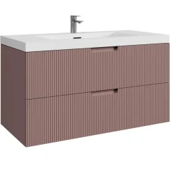 Badmeubelsets-Badplaats Badkamermeubel Set Thermis 100cm - Roze - Badmeubel met Wastafel