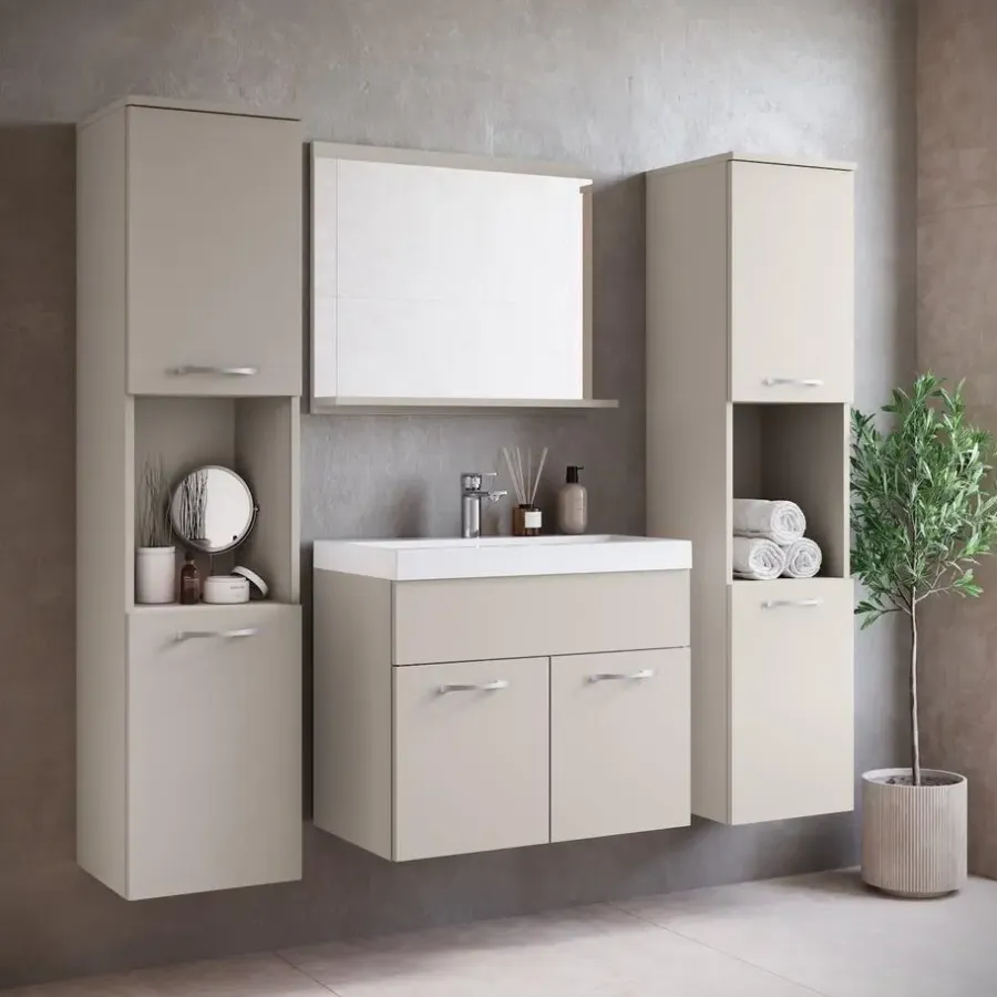 Badmeubelsets-Badplaats Badkamermeubel Set Montreal XL 60 x 35 cm - Beige - Badmeubel met