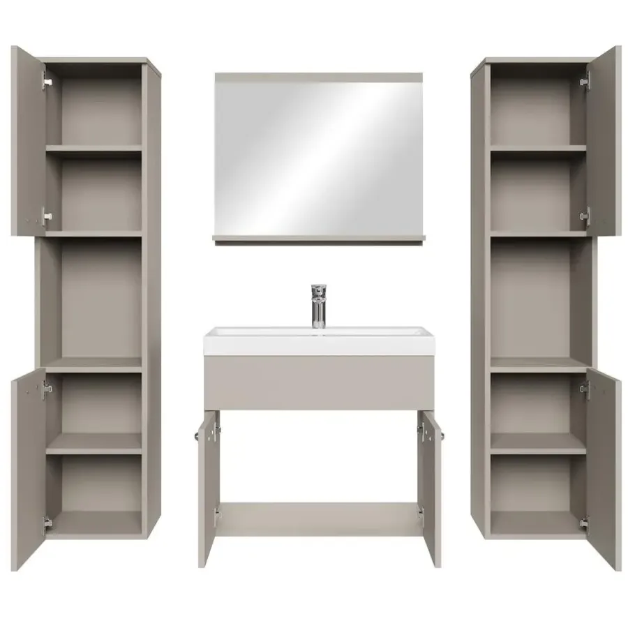 Badmeubelsets-Badplaats Badkamermeubel Set Montreal XL 60 x 35 cm - Beige - Badmeubel met