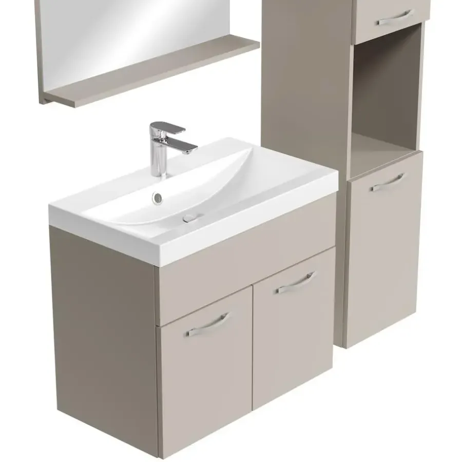 Badmeubelsets-Badplaats Badkamermeubel Set Montreal XL 60 x 35 cm - Beige - Badmeubel met