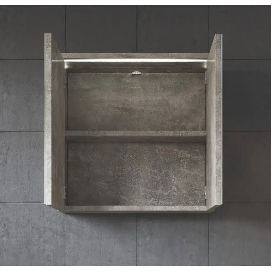 Badplaats Spiegelkast Toledo 60 x 20 x 60 cm - Beton Grijs - Badkamerkast