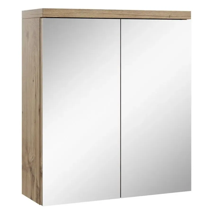 Spiegelkasten-Badplaats Spiegelkast Toledo 60 x 20 x 60 cm - Kastanje Eiken - Badkamerkast