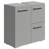 Badplaats Wastafel Onderkast Mars 60 x 30 x 60 cm - Mat Grijs - Badkamerkast –