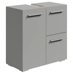 Badplaats Wastafel Onderkast Mars 60 x 30 x 60 cm - Mat Grijs - Badkamerkast –