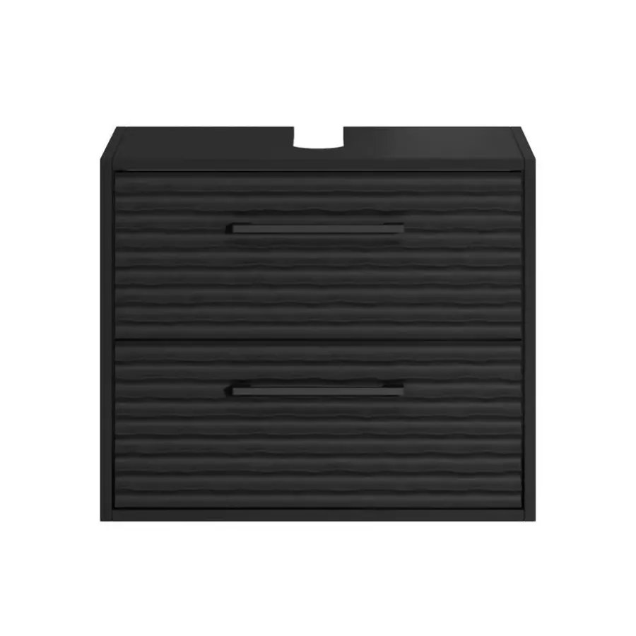 Wastafelkasten-Badplaats Wastafel Onderkast Etna 60 x cm 35 cm x 50 cm - Mat Zwart -