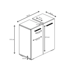 Wastafelkasten-Badplaats Wastafel Onderkast Jupiter 60 x 30 x 60 cm - Wit - Badkamerkast –