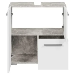 Wastafelkasten-Badplaats Wastafel Onderkast Mars 60 x 30 x 60 cm - Beton met wit - Badkamerkast