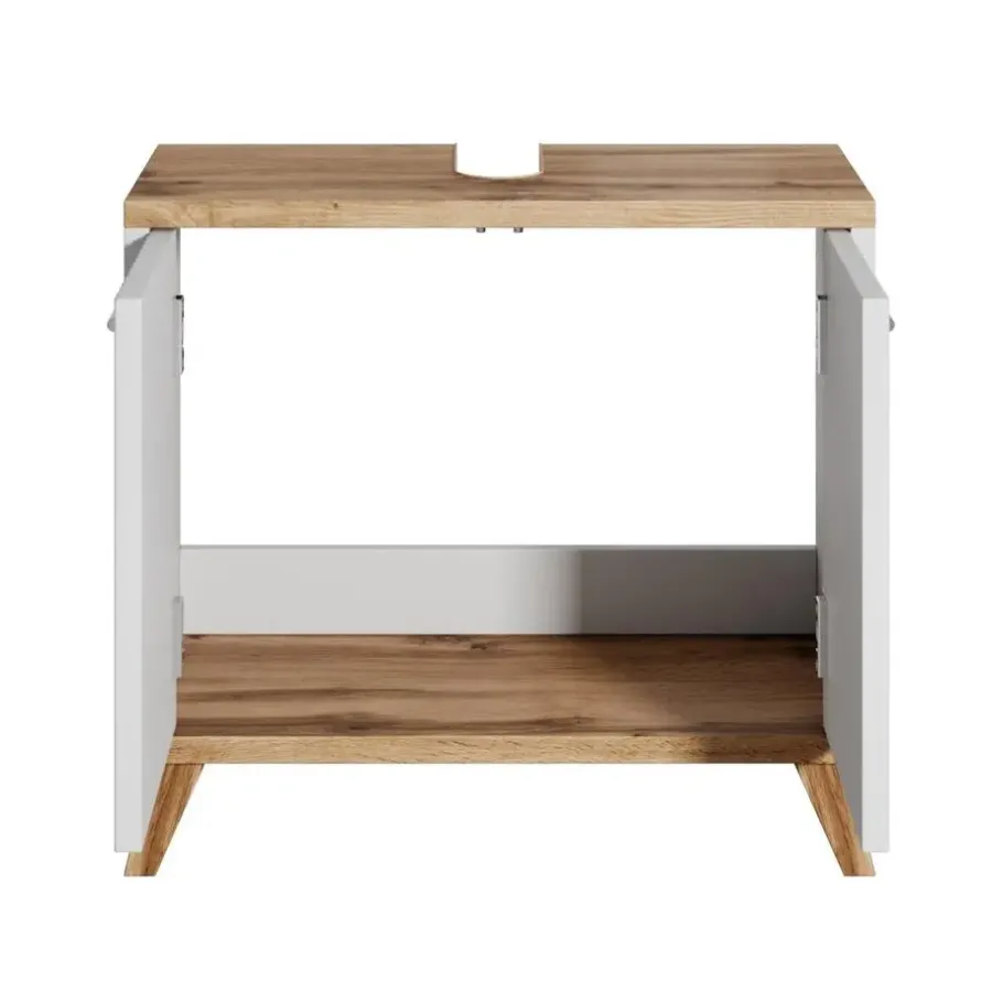 Badplaats Wastafel Onderkast Colima 60 x 28 x 54 cm - Eiken met Wit