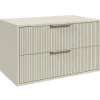 Badplaats Wastafelkast Rimini 80 cm – Beige – Hangend Badmeubel met 2 Lades en