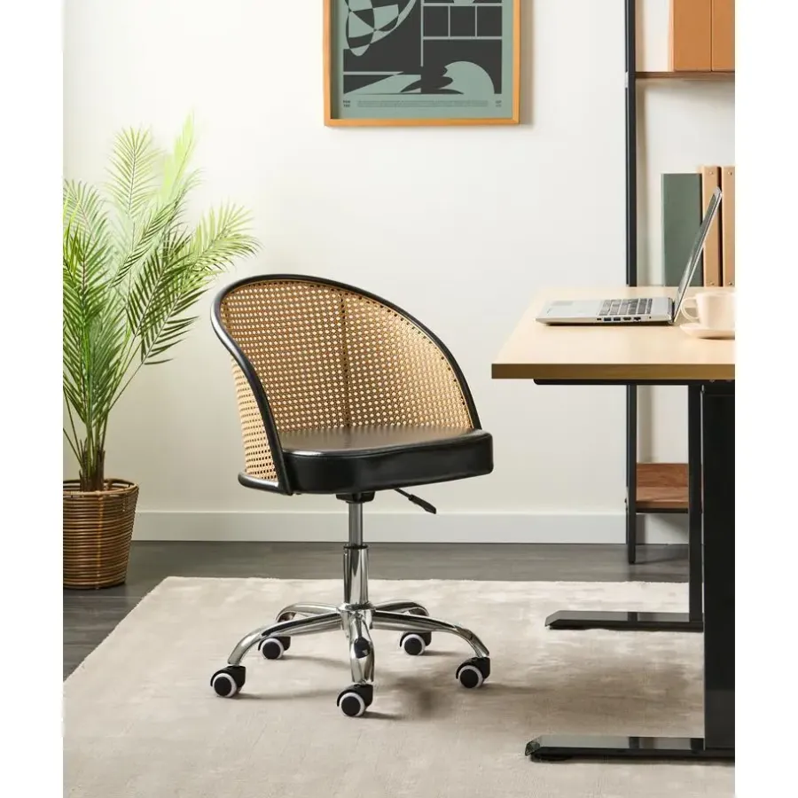 Bureaustoelen|Bureaustoelen-Leen Bakker BALTIMORE - Bureaustoel - Zwart - Kunstleer
