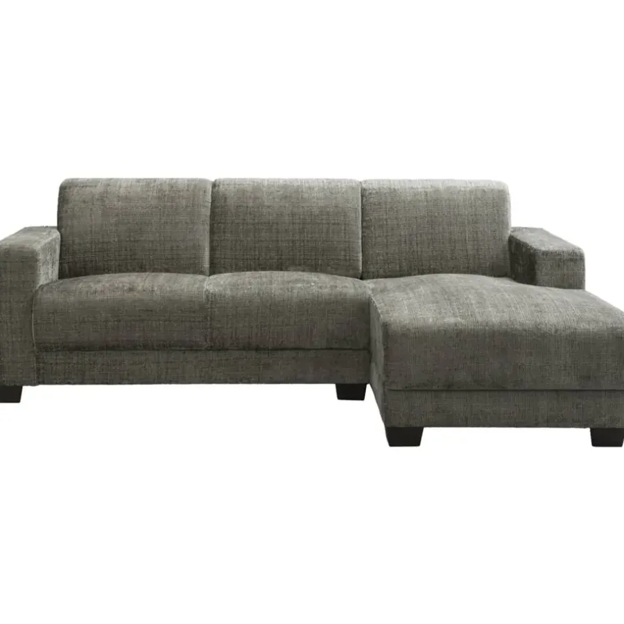 Hoekbanken-Leen Bakker Bank Aberdeen met chaise longue rechts - Cremona - grijs