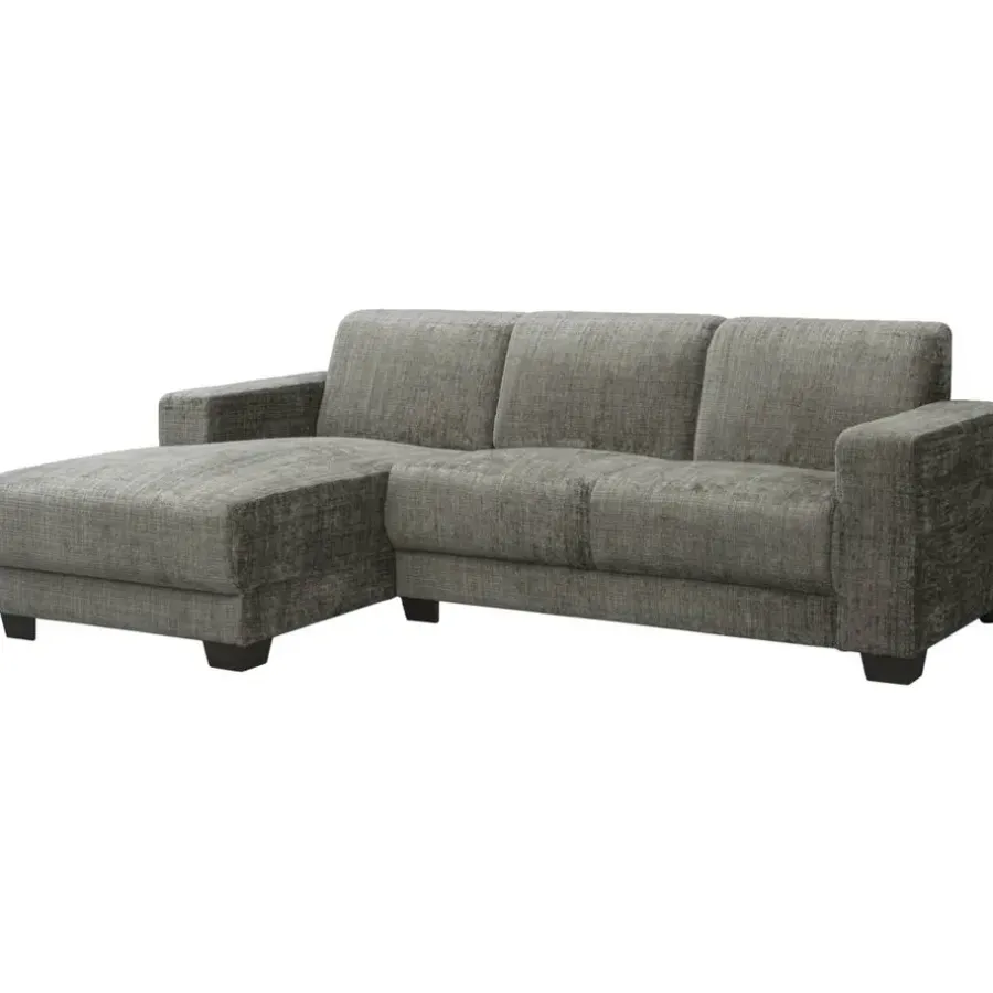 Leen Bakker Bank Aberdeen met chaise longue links - Cremona - grijs