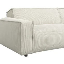 Hoekbanken-Leen Bakker Bank Brooklyn met chaise longue rechts - Soop - crème